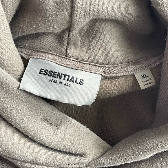Fear of God Essentials Taupe Pullover Hoodie Size Mens XL - Picture 6 of 13